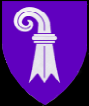 Purpure, a crook of Basel argent.