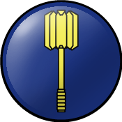 SCA Constable Badge: Azure, a flanged mace Or.